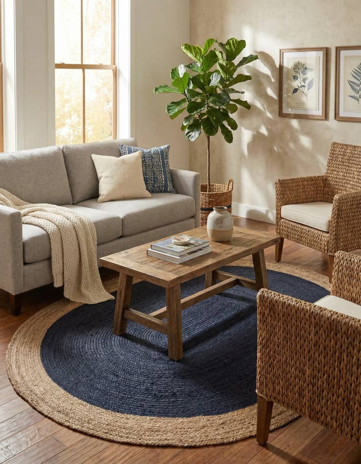 Detail image of  8' x 10'  Hand Braided Jute Oval Rug