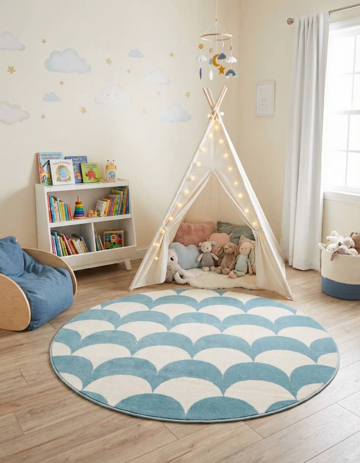Detail image of  5' 3 x 5' 3 Whimsy Kids Round Rug