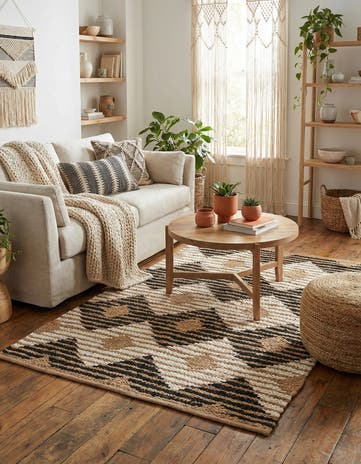 4' 1 x 6' 1 Hand Woven Chindi Jute Rug