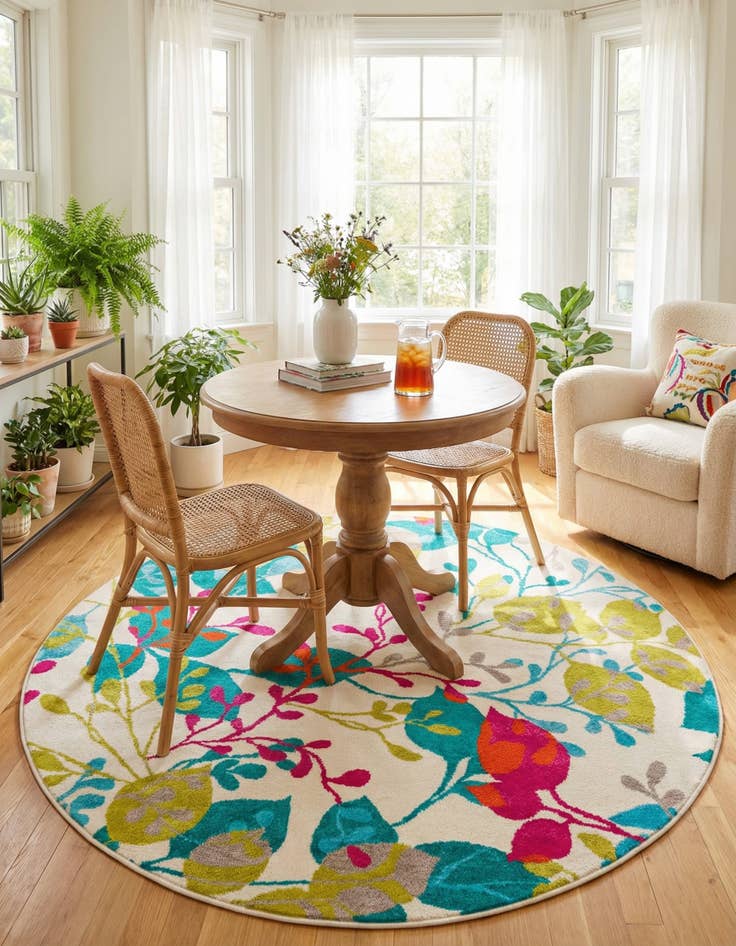 Detail image of 5' 3 x 5' 3 Azalea Round Rug