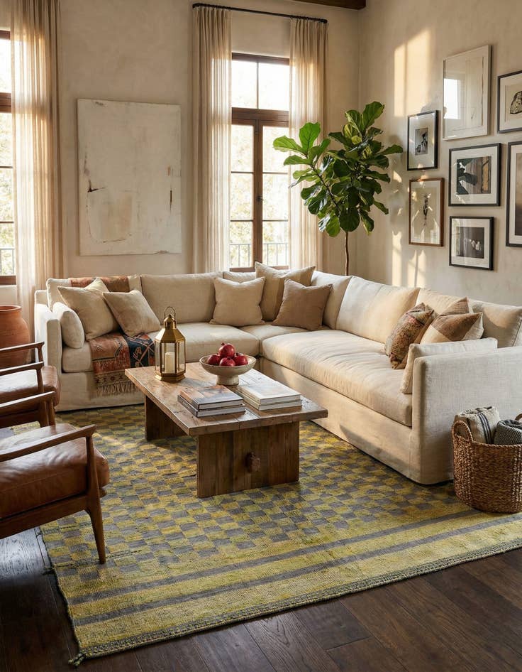 Detail image of 8' 10 x 12'  Hand Knotted Moroccan Wool Rug