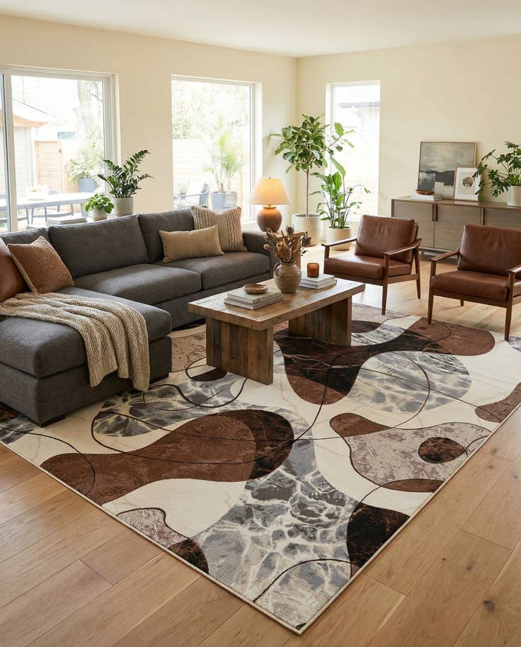 Detail image of 9' x 12' Easy-Clean Modern Indoor / Outdoor Rug