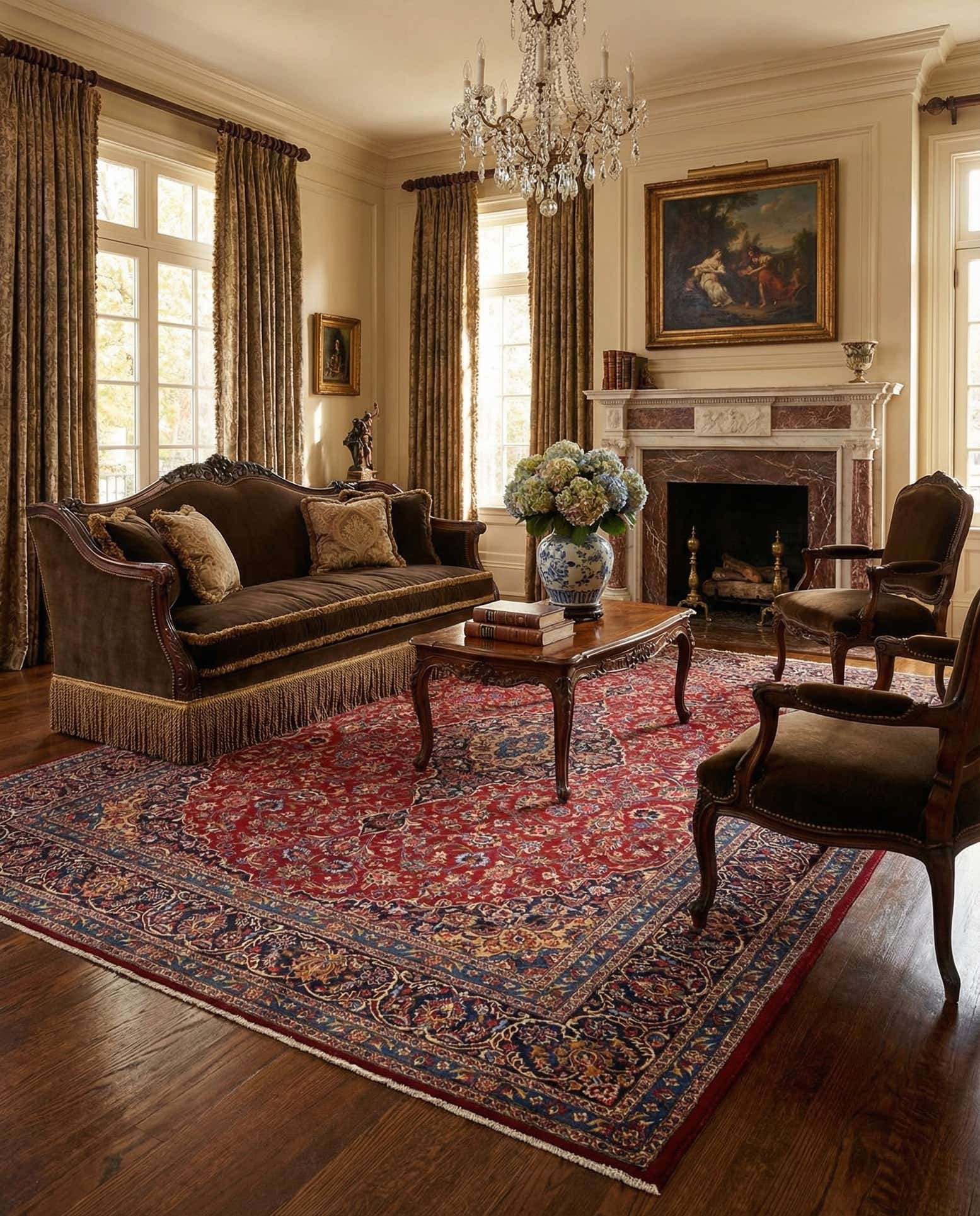 9' 9 x 12' 11 Kashan Wool Rug