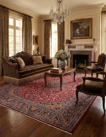 9' 9 x 12' 11 Kashan Wool Rug