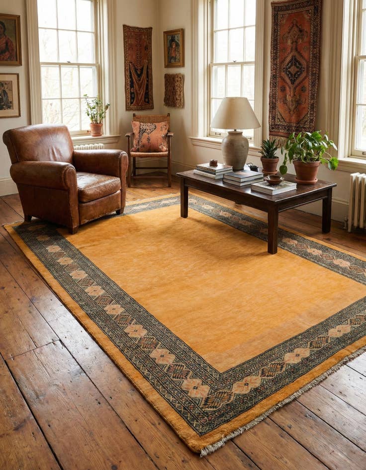 Detail image of 5' 3 x 6' 9  Hand Knotted Peshawar Ziegler Rug