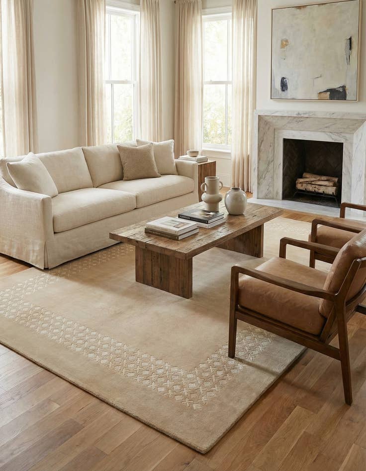 Detail image of  6' 5 x 9' 11  Hand Knotted Darya Wool Rug