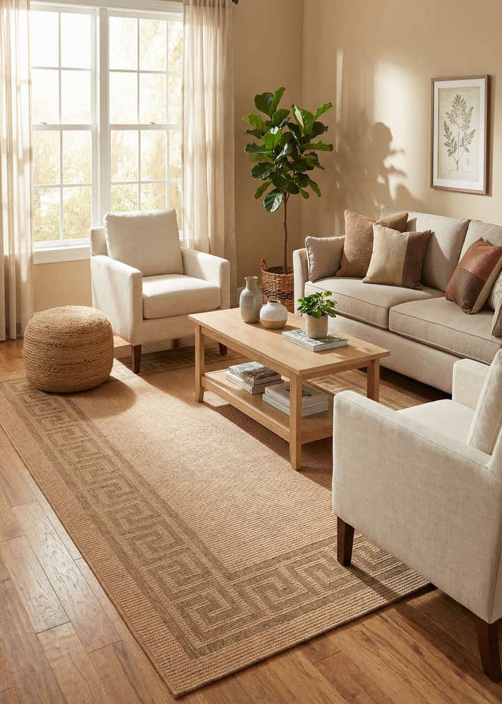 7' x 9' 7 Easy-Clean Border Indoor / Outdoor Rug