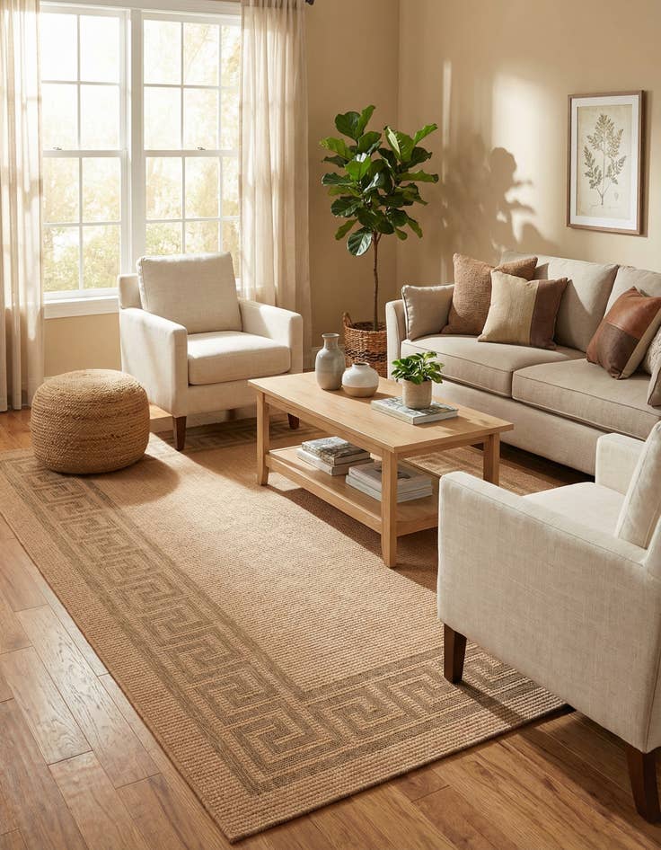 Detail image of 7' x 9' 7 Easy-Clean Border Indoor / Outdoor Rug