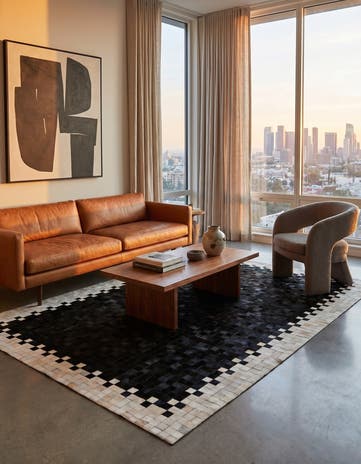 5' 1 x 7' 10 Cowhide Stocks Rug