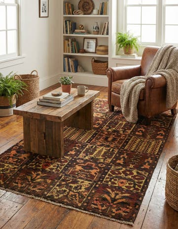 3' 8 x 6' 6 Hand Knotted Bakhtiar Persian Wool Rug