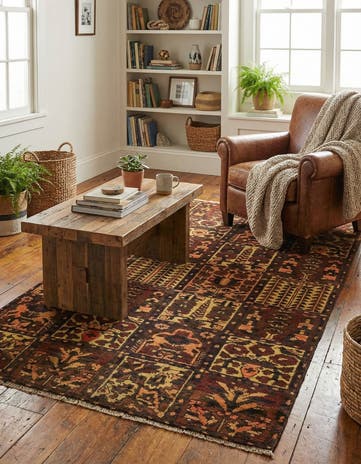 3' 8 x 6' 6 Hand Knotted Bakhtiar Persian Wool Rug