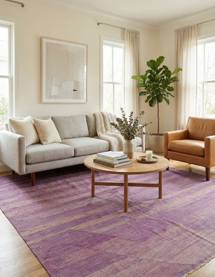 Detail image of 6' 10 x 9' 9  Hand Woven Kilim Modern Wool Rug