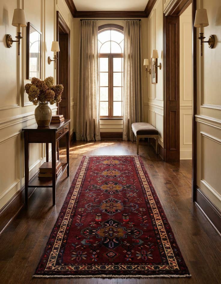 Detail image of 3' 10 x 12' 7 Ardabil Wool Runner Rug