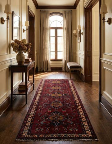 3' 10 x 12' 7 Ardabil Wool Runner Rug