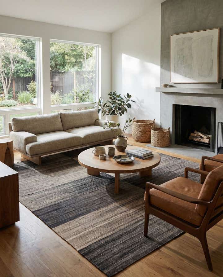 7' 8 x 9' 6 Hand Woven Kilim Modern Wool Rug