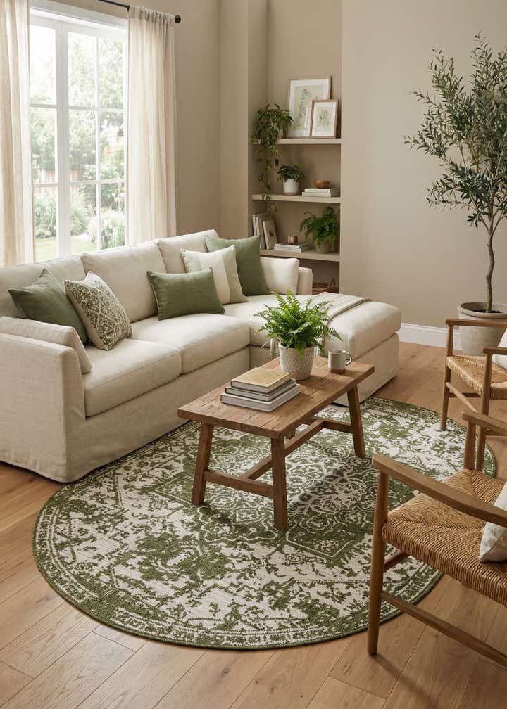 5' 3 x 8' Easy-Clean Jill Zarin Dubai Indoor / Outdoor Oval Rug
