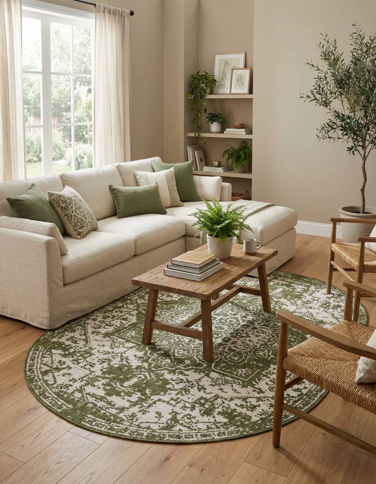 Detail image of 5' 3 x 8'  Washable Jill Zarin Dubai Indoor / Outdoor Oval Rug