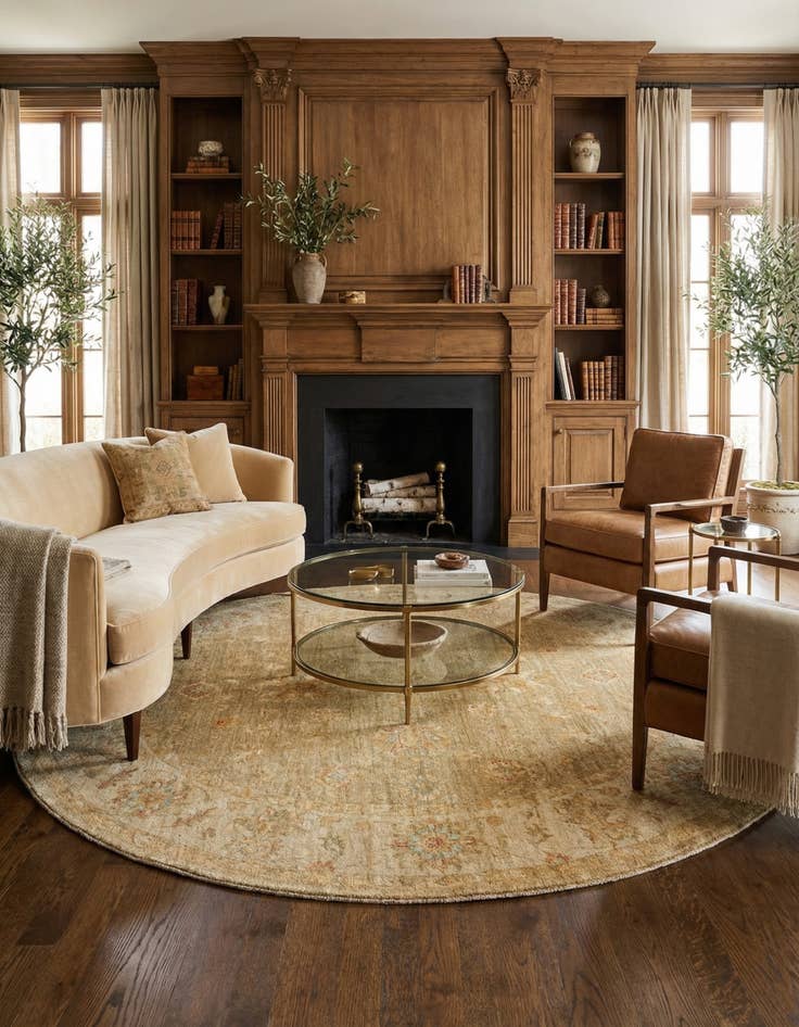 Detail image of 6' 6 x 6' 7 Kaizar Wool Round Rug