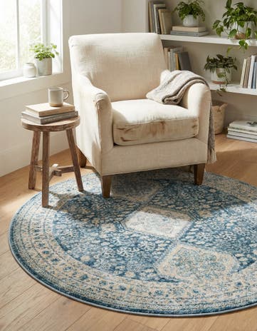 Navy Blue Newport Round Rug
