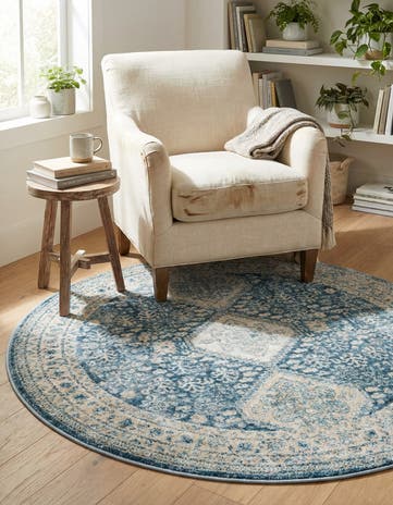 Navy Blue Newport Round Rug