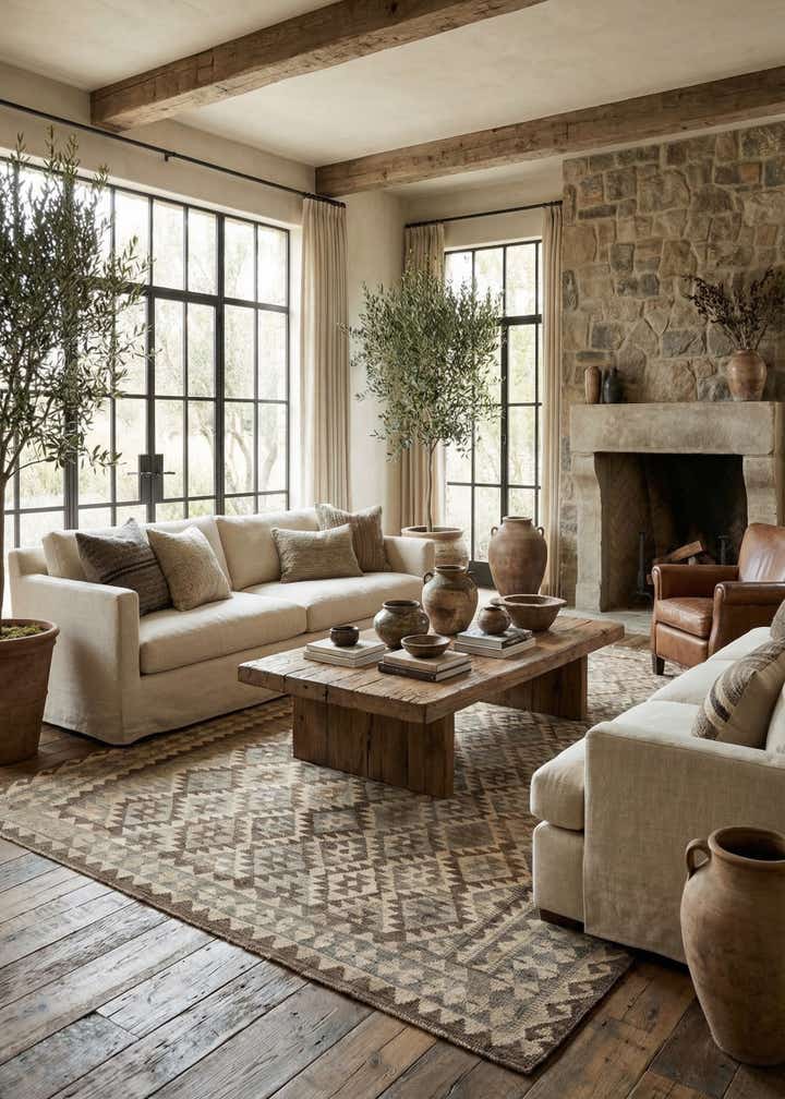 7' 2 x 9' 9 Hand Woven Kilim Maymana Wool Rug