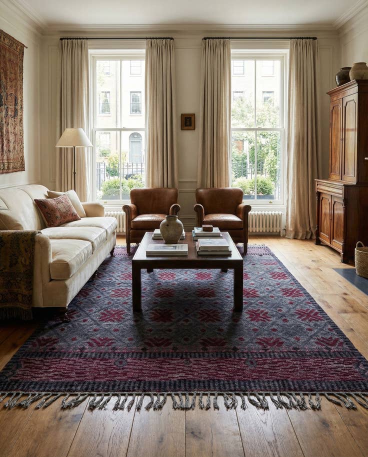 Detail image of 6' 6 x 9' 10 Hand Knotted Darya Wool Rug