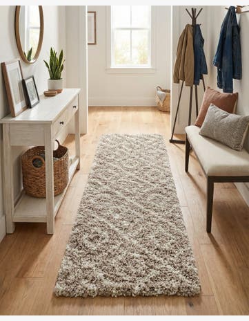 2' 7 x 10' Trellis Shag Runner Rug