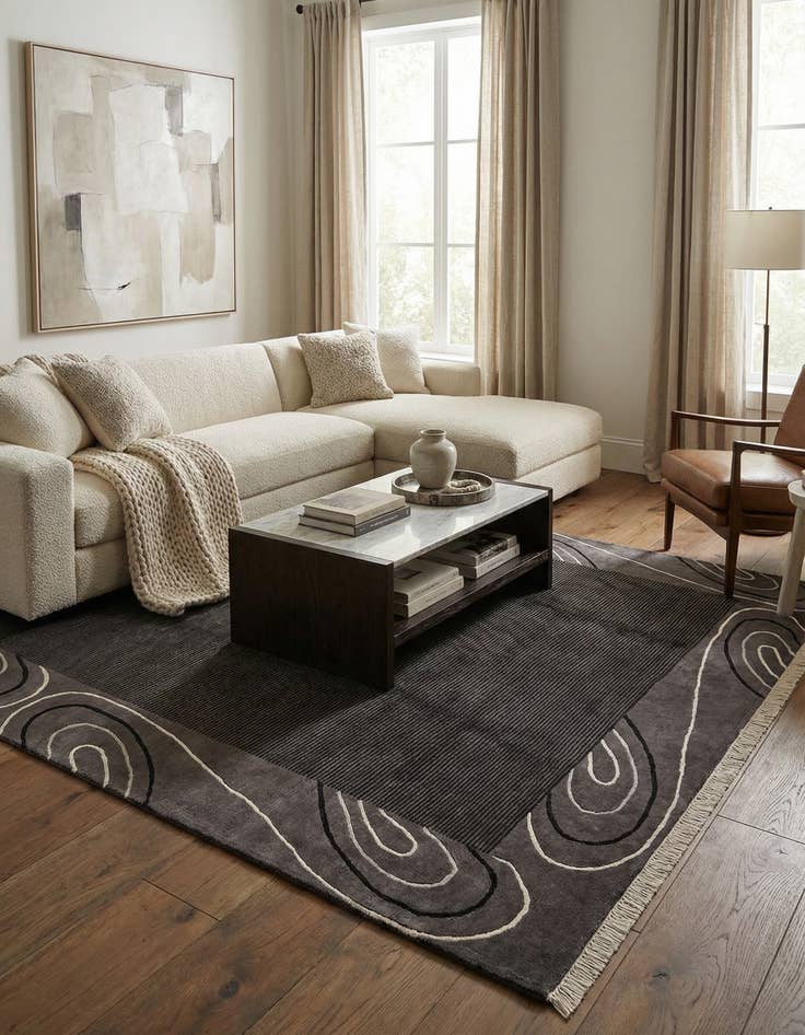 Detail image of 6' 7 x 9' 10  Hand Knotted Darya Wool Rug