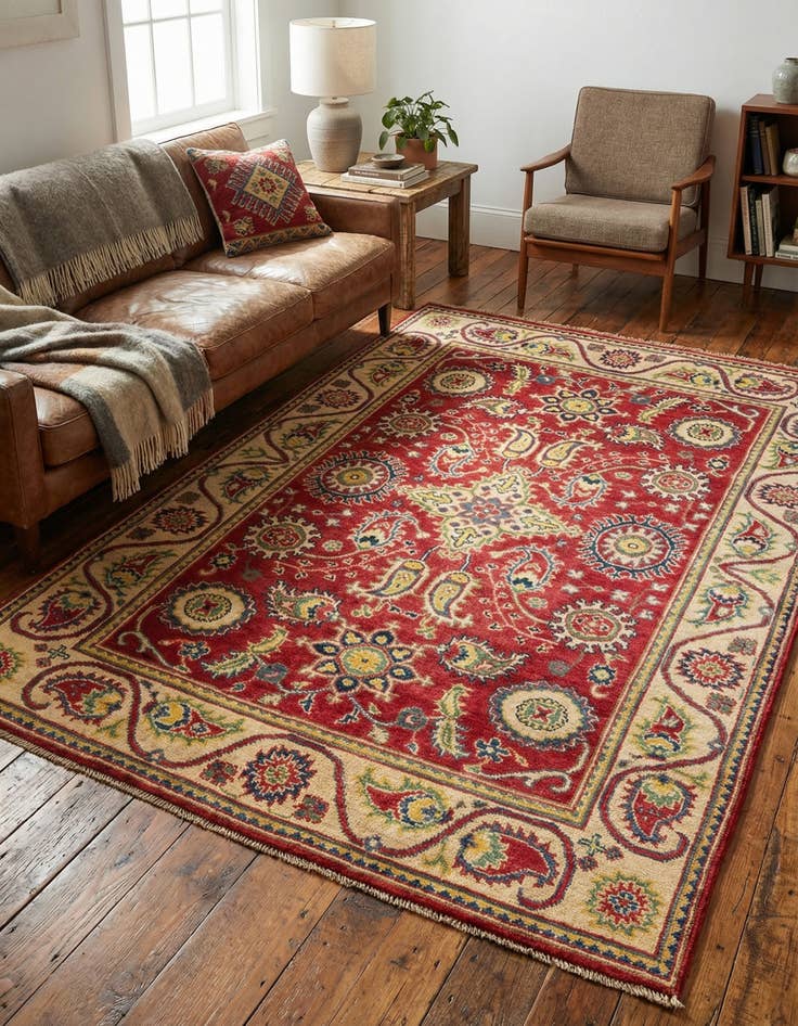 Detail image of 4' x 5' 9  Hand Knotted Kazak Rug