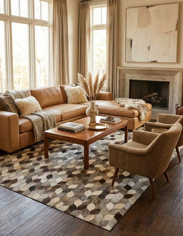 5' 1 x 8' 1 Cowhide - Patchwork Rug