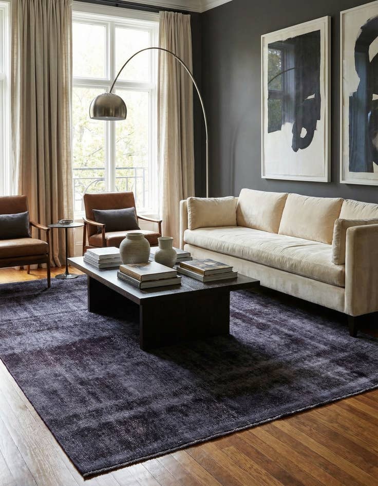 Detail image of  7' 10 x 9'  Hand Knotted Ultra Vintage Persian Wool Rug