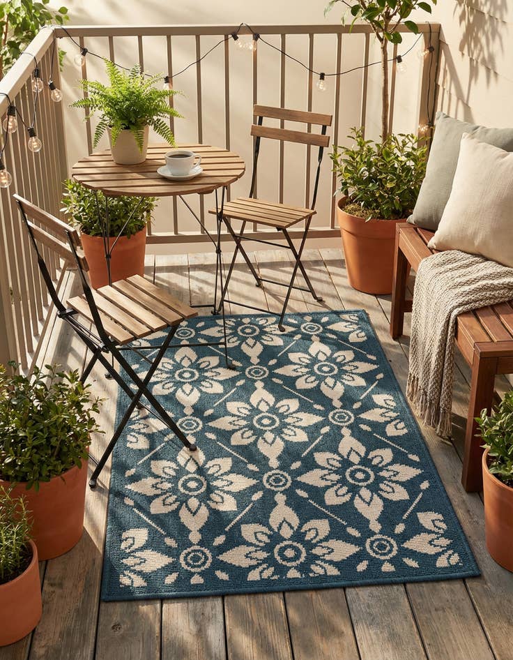 Detail image of 2' x 3'  Washable Trellis Indoor / Outdoor Rug