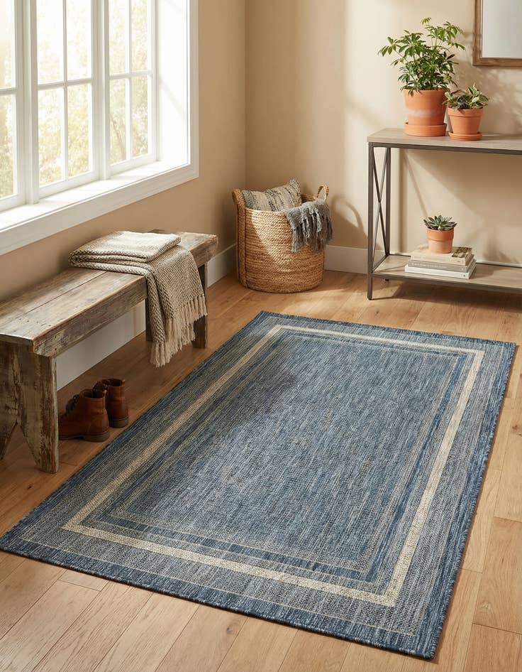 Detail image of  4' x 6'  Washable Border Indoor / Outdoor Rug