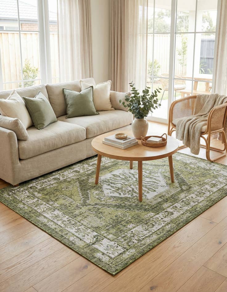 Detail image of 4' x 6' Easy-Clean Traditional Indoor / Outdoor Rug