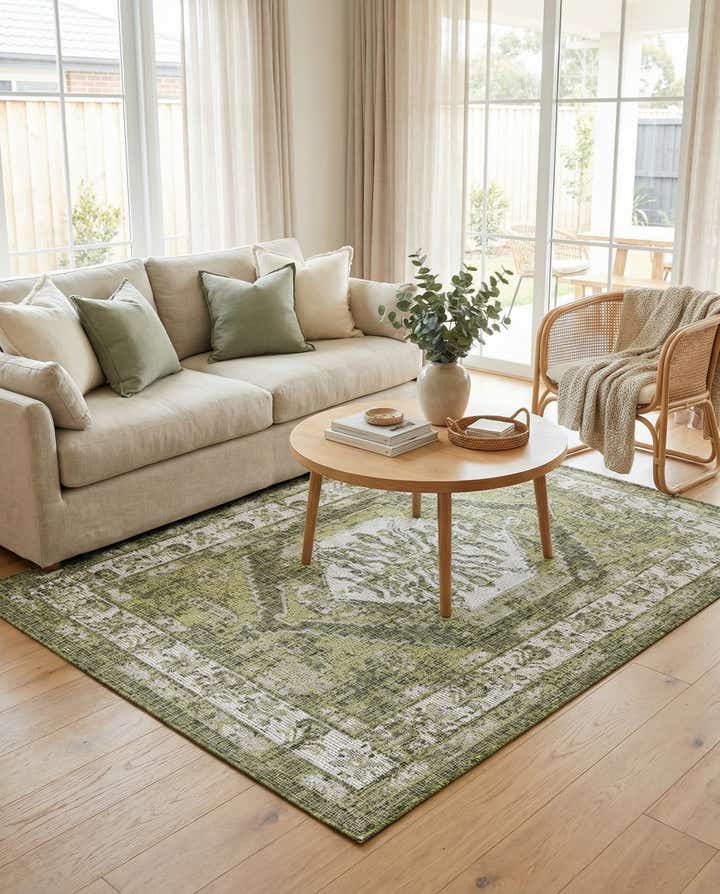 4' x 6' Easy-Clean Traditional Indoor / Outdoor Rug