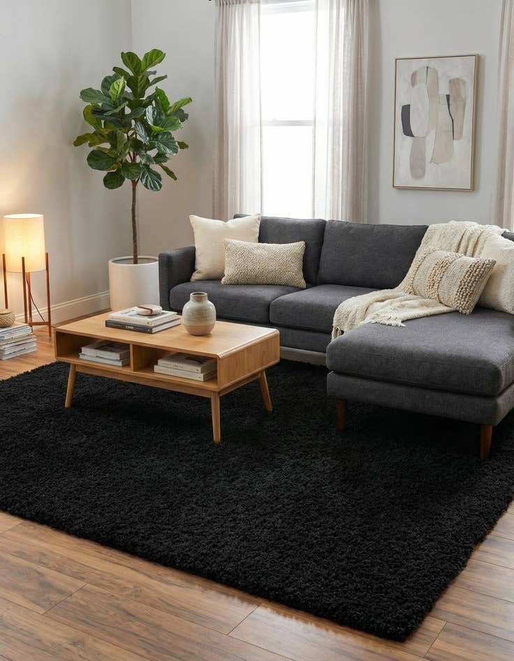 Detail image of  9' x 12' Solid Shag Rug