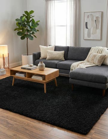 9' x 12' Solid Shag Rug