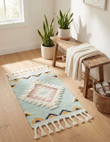 2' x 3' 1 Hand Woven Arizona Wool Rug