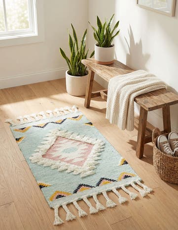 2' x 3' 1 Hand Woven Arizona Wool Rug