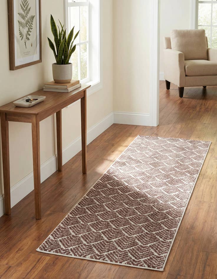 Detail image of 2' x 6' Eco Trellis Runner Rug