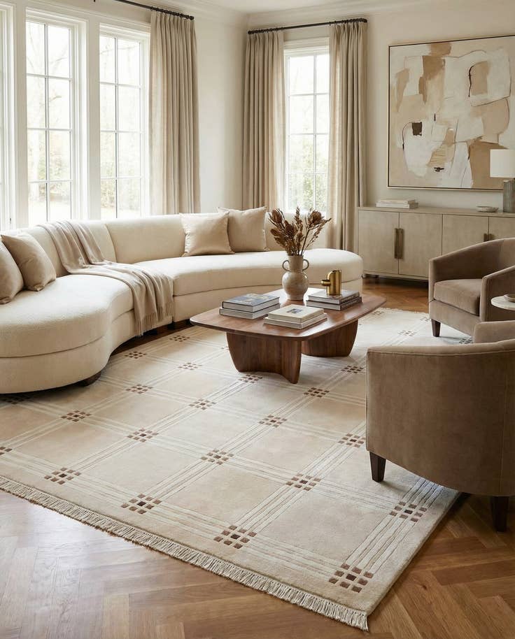 Detail image of 6' 7 x 9' 11 Hand Knotted Darya Wool Rug