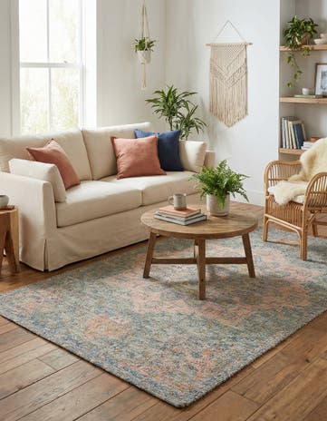 5' 3 x 8' Hand Woven Chenille Jute Rug