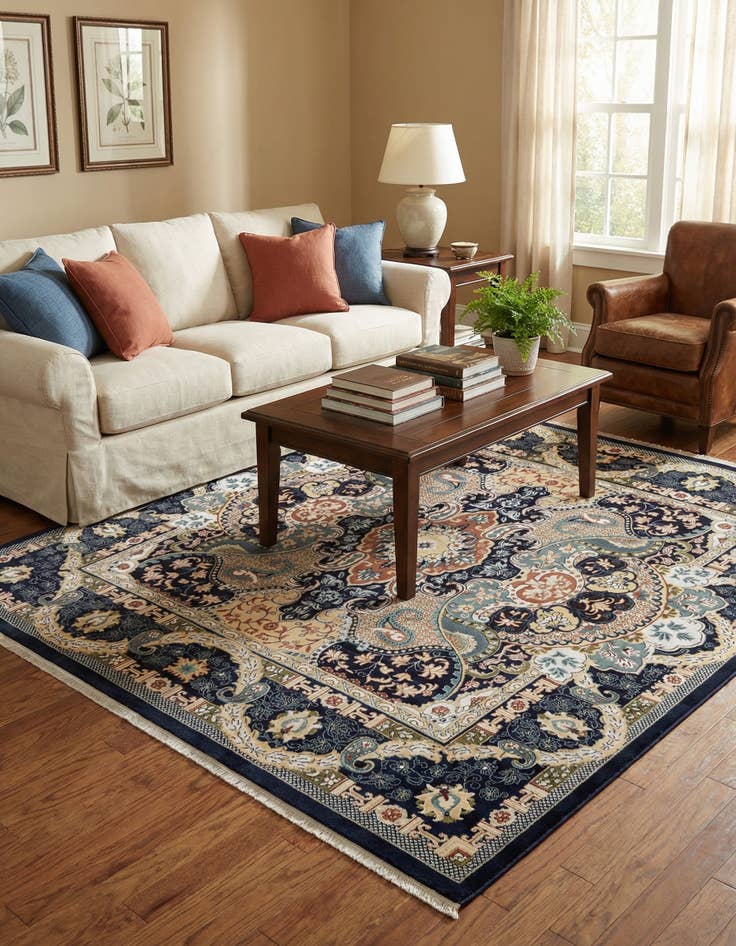 Detail image of 7' 10 x 7' 10 Nain Design Square Rug