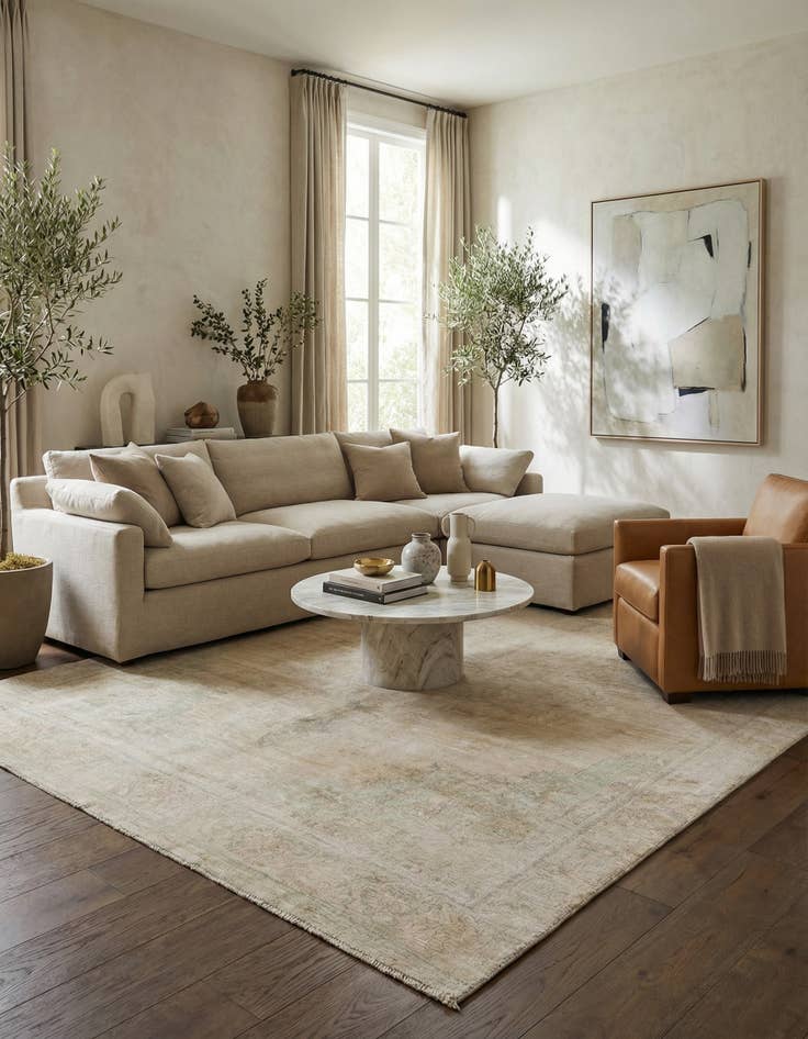 Detail image of 9' x 10' 9  Hand Knotted Ultra Vintage Persian Wool Rug