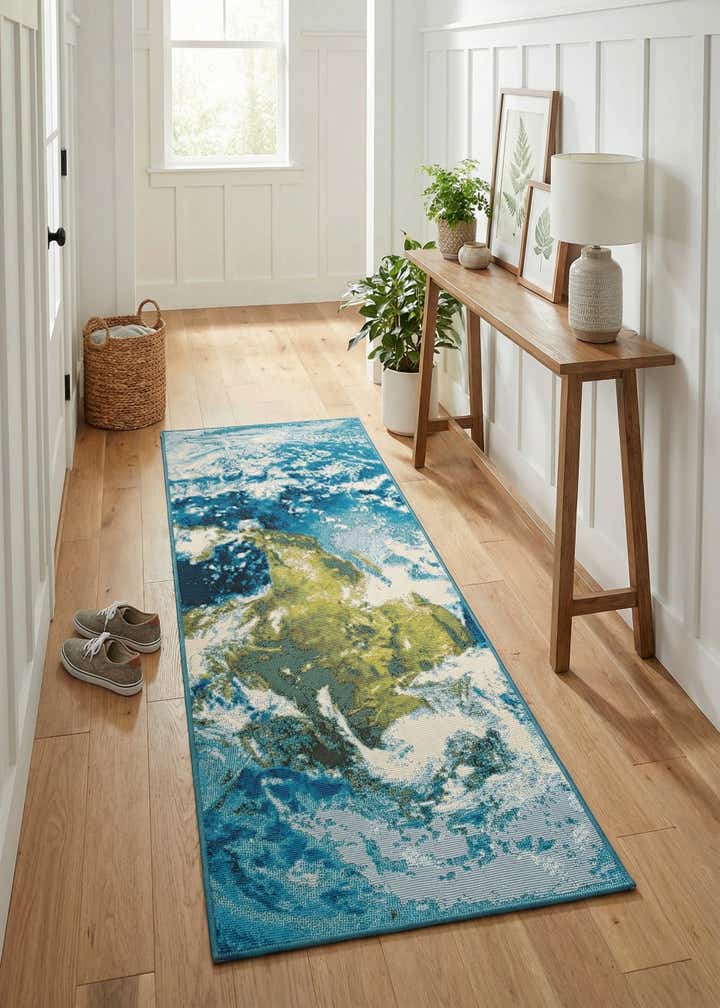 2' x 5' 1 Easy-Clean Modern Indoor / Outdoor Runner Rug