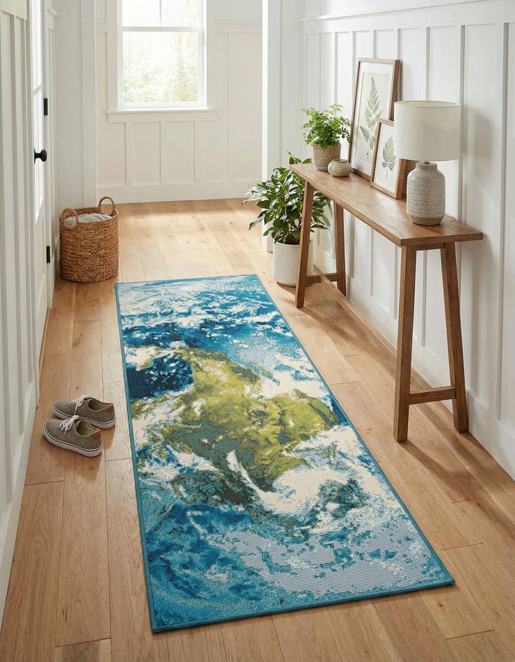Detail image of 2' x 5' 1 Easy-Clean Modern Indoor / Outdoor Runner Rug