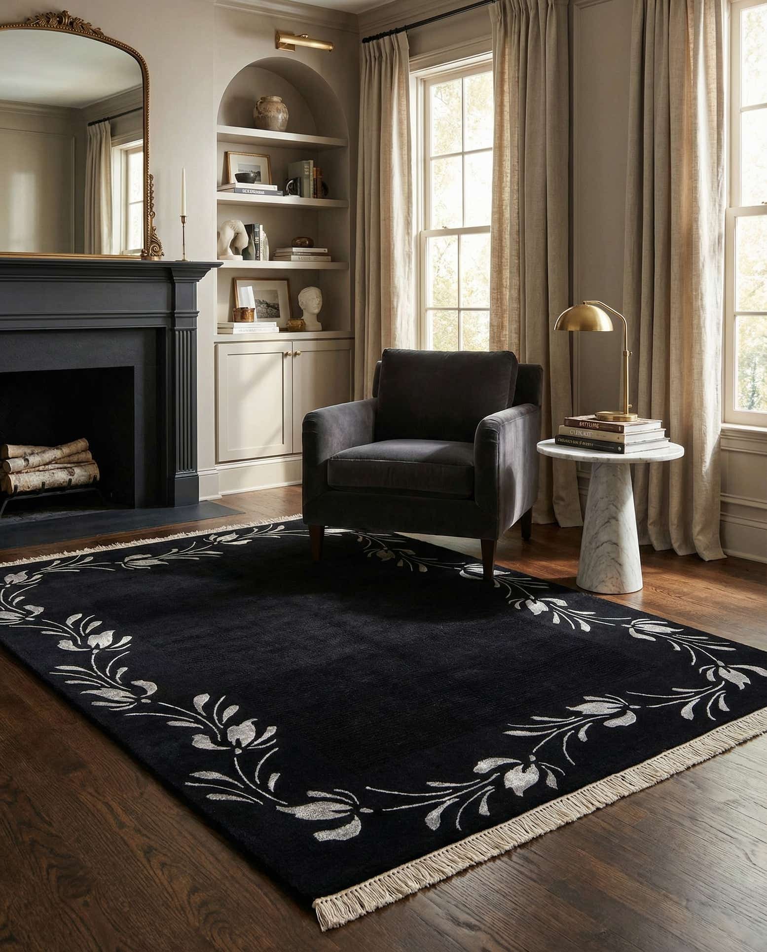 4' 11 x 6' 11 Hand Knotted Darya Wool Rug