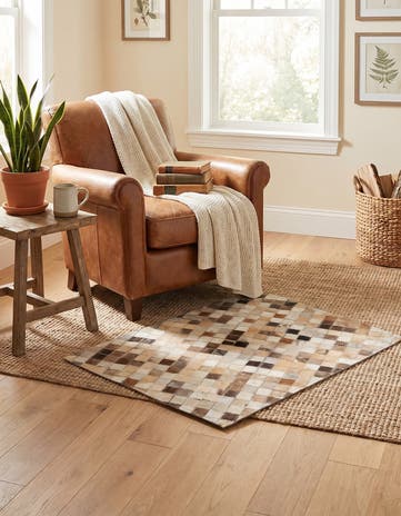 2' x 3' Cowhide Leather Rug