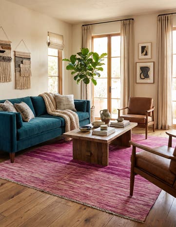 5' 1 x 6' 7 Hand Woven Kilim Modern Wool Rug