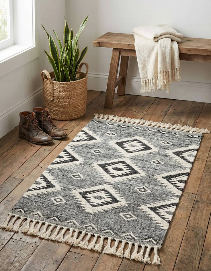 Detail image of 1' 7 x 1' 7  Hand Woven Arizona Wool Sample Rug